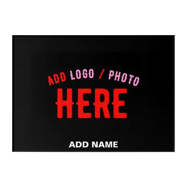 STYLISH MODERN CUSTOMIZABLE BLACK VERIFIED BRANDED ACRYLIC PRINT (Front)
