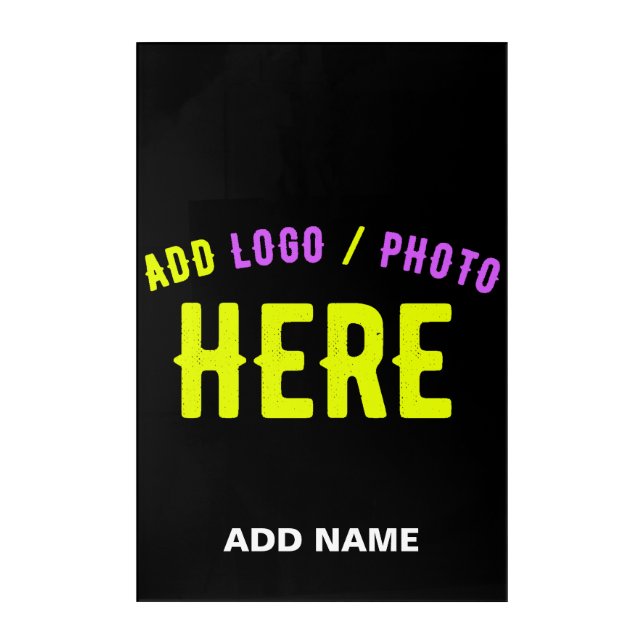 STYLISH MODERN CUSTOMIZABLE BLACK VERIFIED BRANDED ACRYLIC PRINT (Front)