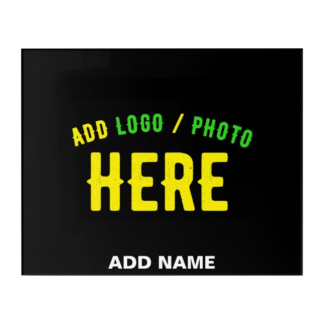STYLISH MODERN CUSTOMIZABLE BLACK VERIFIED BRANDED ACRYLIC PRINT (Front)