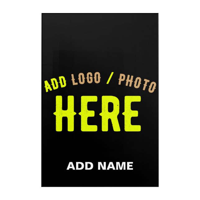 STYLISH MODERN CUSTOMIZABLE BLACK VERIFIED BRANDED ACRYLIC PRINT (Front)