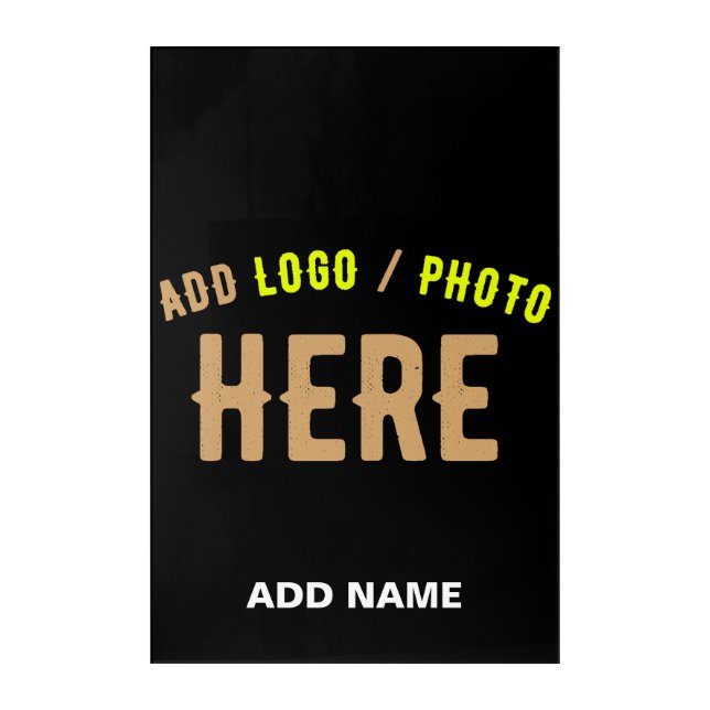 STYLISH MODERN CUSTOMIZABLE BLACK VERIFIED BRANDED ACRYLIC PRINT (Front)