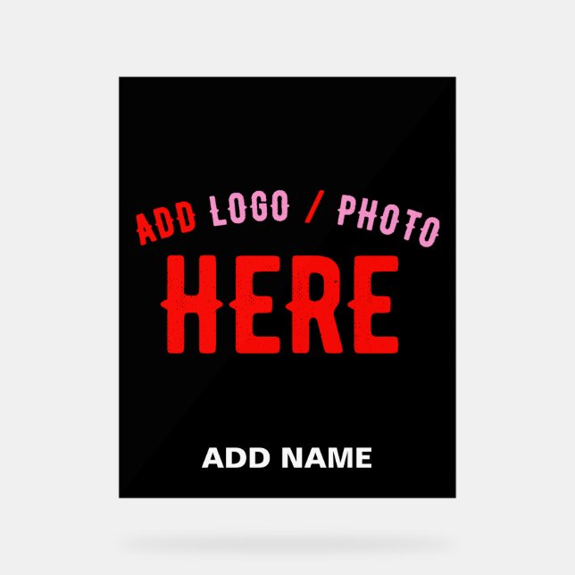 STYLISH MODERN CUSTOMIZABLE BLACK VERIFIED BRANDED ACRYLIC SIGN (Front)