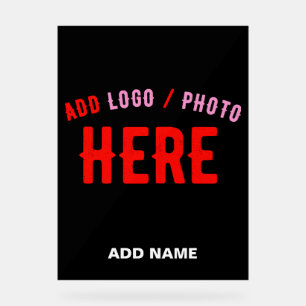 STYLISH MODERN CUSTOMIZABLE BLACK VERIFIED BRANDED ACRYLIC SIGN