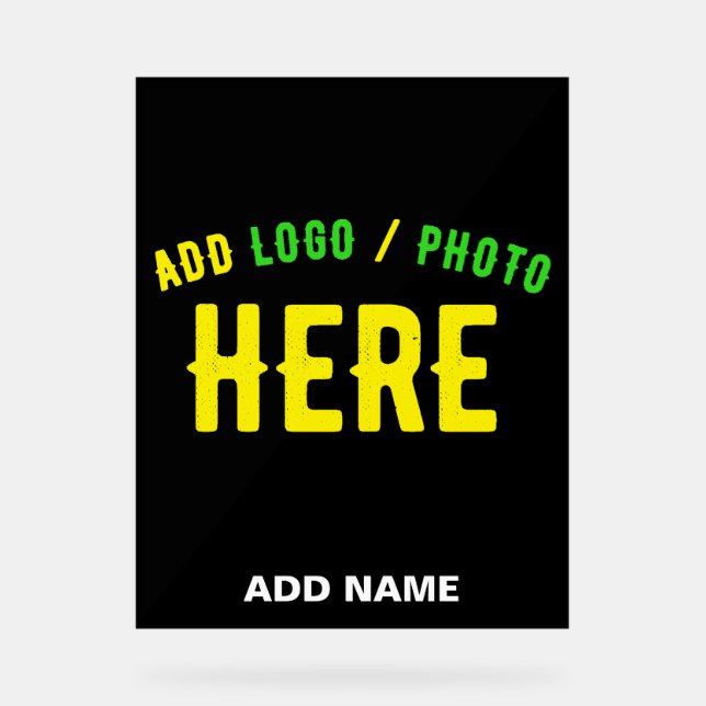 STYLISH MODERN CUSTOMIZABLE BLACK VERIFIED BRANDED ACRYLIC SIGN (Front)