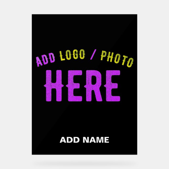 STYLISH MODERN CUSTOMIZABLE BLACK VERIFIED BRANDED ACRYLIC SIGN (Front)
