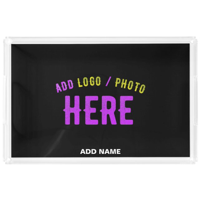STYLISH MODERN CUSTOMIZABLE BLACK VERIFIED BRANDED ACRYLIC TRAY (Front)