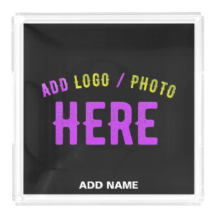 STYLISH MODERN CUSTOMIZABLE BLACK VERIFIED BRANDED ACRYLIC TRAY