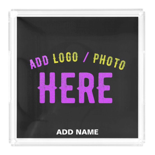 STYLISH MODERN CUSTOMIZABLE BLACK VERIFIED BRANDED ACRYLIC TRAY (Front)