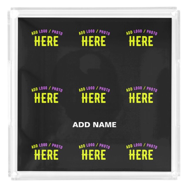 STYLISH MODERN CUSTOMIZABLE BLACK VERIFIED BRANDED ACRYLIC TRAY (Front)