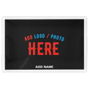 STYLISH MODERN CUSTOMIZABLE BLACK VERIFIED BRANDED ACRYLIC TRAY