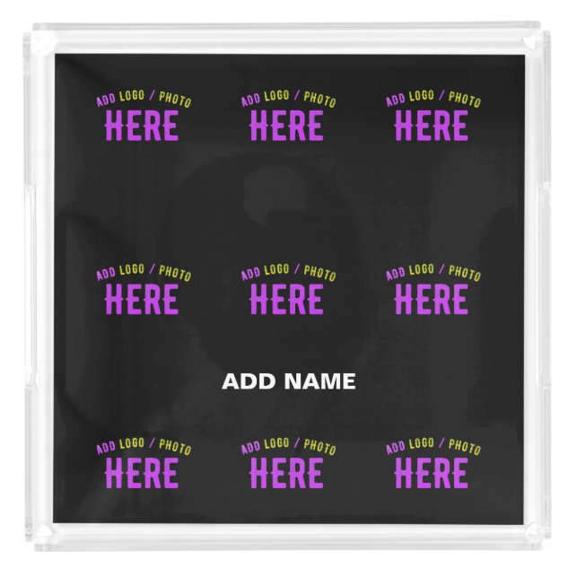 STYLISH MODERN CUSTOMIZABLE BLACK VERIFIED BRANDED ACRYLIC TRAY (Front)