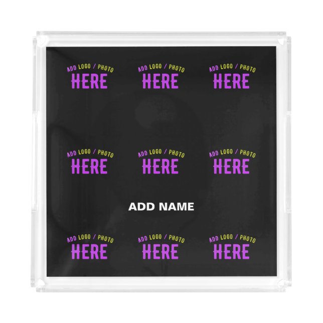 STYLISH MODERN CUSTOMIZABLE BLACK VERIFIED BRANDED ACRYLIC TRAY (Front)