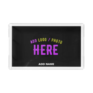 STYLISH MODERN CUSTOMIZABLE BLACK VERIFIED BRANDED ACRYLIC TRAY