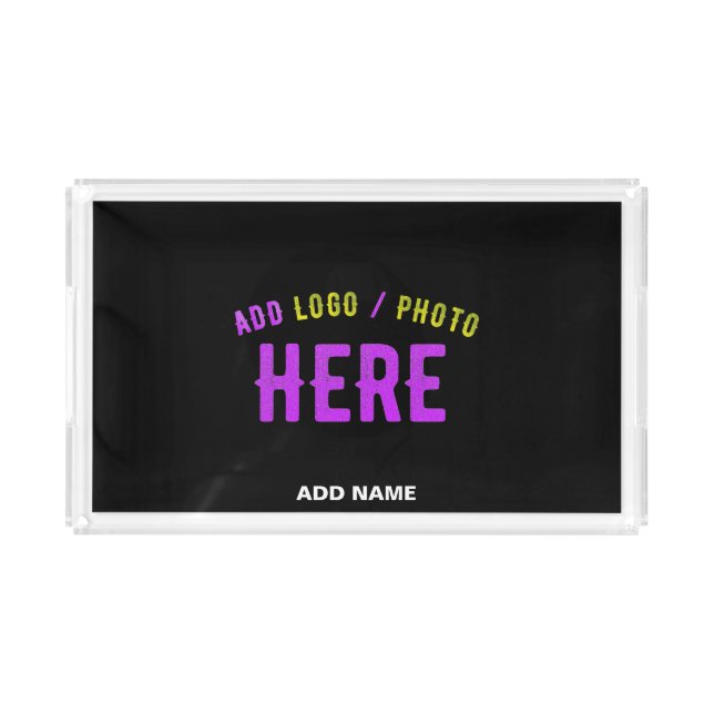 STYLISH MODERN CUSTOMIZABLE BLACK VERIFIED BRANDED ACRYLIC TRAY (Front)