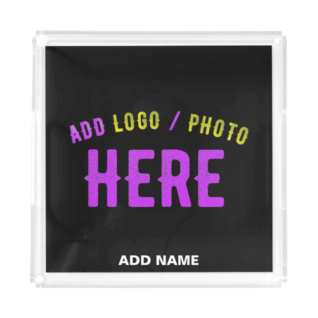 STYLISH MODERN CUSTOMIZABLE BLACK VERIFIED BRANDED ACRYLIC TRAY (Front)