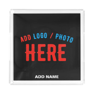 STYLISH MODERN CUSTOMIZABLE BLACK VERIFIED BRANDED ACRYLIC TRAY