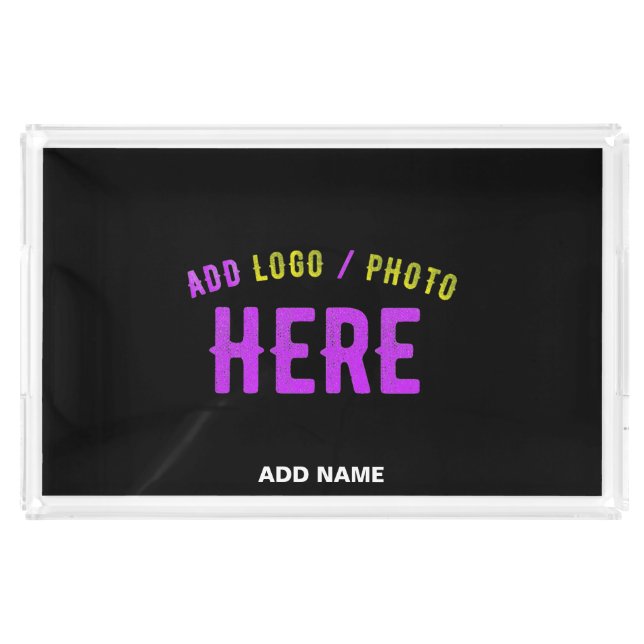 STYLISH MODERN CUSTOMIZABLE BLACK VERIFIED BRANDED ACRYLIC TRAY (Front)