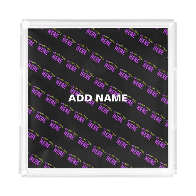 STYLISH MODERN CUSTOMIZABLE BLACK VERIFIED BRANDED ACRYLIC TRAY (Front)