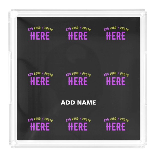 STYLISH MODERN CUSTOMIZABLE BLACK VERIFIED BRANDED ACRYLIC TRAY (Front)