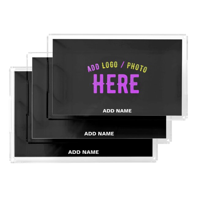 STYLISH MODERN CUSTOMIZABLE BLACK VERIFIED BRANDED ACRYLIC TRAY (Set)