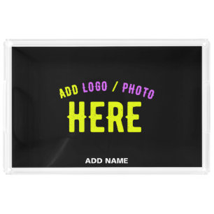 STYLISH MODERN CUSTOMIZABLE BLACK VERIFIED BRANDED ACRYLIC TRAY