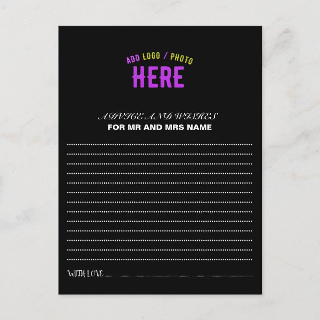 STYLISH MODERN CUSTOMIZABLE BLACK VERIFIED BRANDED ADVICE CARD (Front)