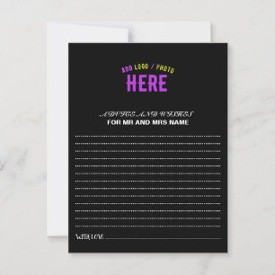 STYLISH MODERN CUSTOMIZABLE BLACK VERIFIED BRANDED ADVICE CARD