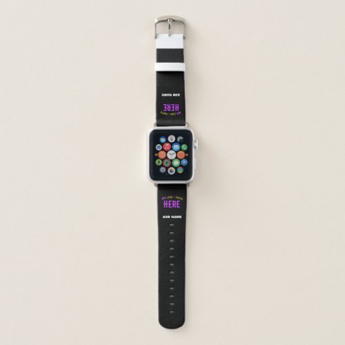 STYLISH MODERN CUSTOMIZABLE BLACK VERIFIED BRANDED APPLE WATCH BAND