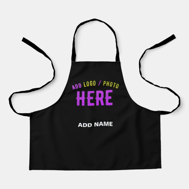 STYLISH MODERN CUSTOMIZABLE BLACK VERIFIED BRANDED APRON (Front)