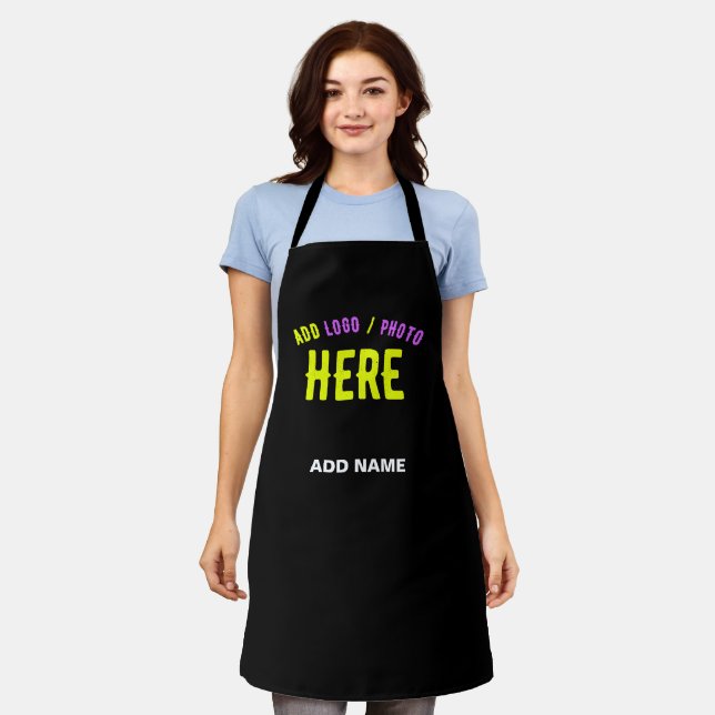 STYLISH MODERN CUSTOMIZABLE BLACK VERIFIED BRANDED APRON (Worn)