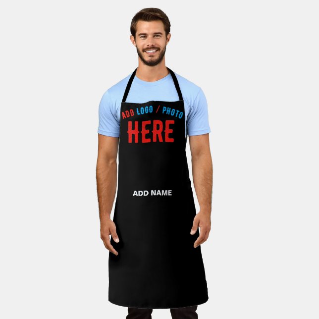 STYLISH MODERN CUSTOMIZABLE BLACK VERIFIED BRANDED APRON (Worn)