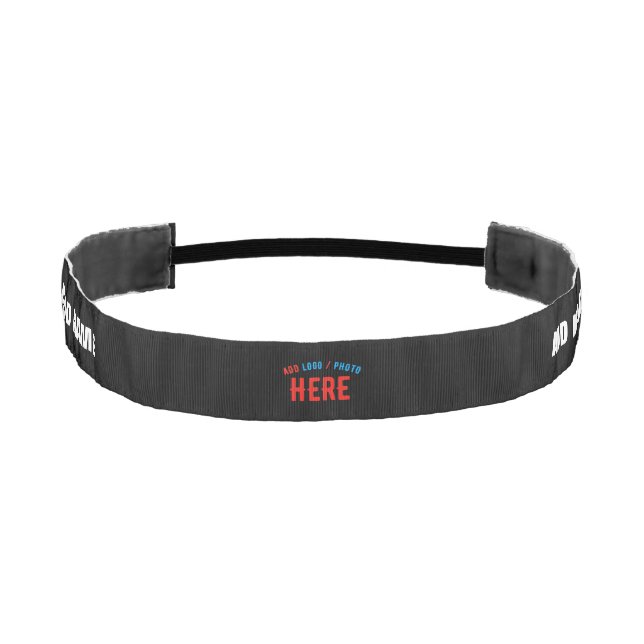 STYLISH MODERN CUSTOMIZABLE BLACK VERIFIED BRANDED ATHLETIC HEADBAND (Front)