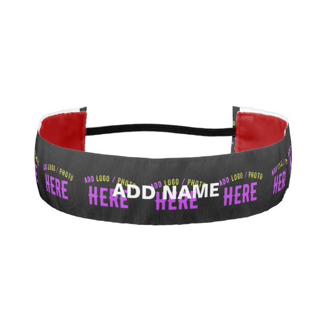 STYLISH MODERN CUSTOMIZABLE BLACK VERIFIED BRANDED ATHLETIC HEADBAND (Front)