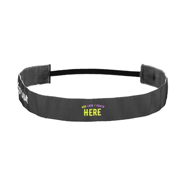 STYLISH MODERN CUSTOMIZABLE BLACK VERIFIED BRANDED ATHLETIC HEADBAND (Front)