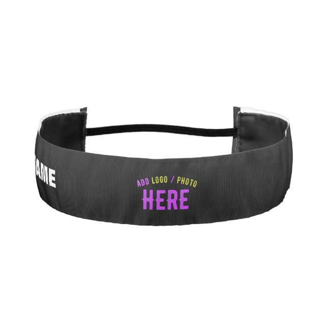 STYLISH MODERN CUSTOMIZABLE BLACK VERIFIED BRANDED ATHLETIC HEADBAND (Front)