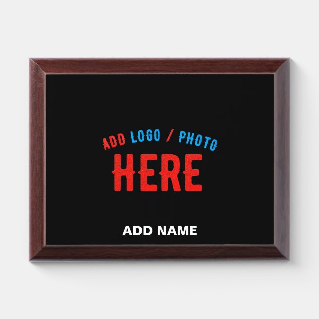 STYLISH MODERN CUSTOMIZABLE BLACK VERIFIED BRANDED AWARD PLAQUE (Horizontal)