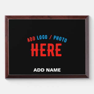 STYLISH MODERN CUSTOMIZABLE BLACK VERIFIED BRANDED AWARD PLAQUE
