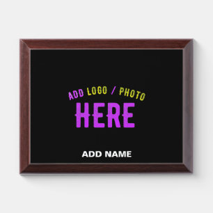 STYLISH MODERN CUSTOMIZABLE BLACK VERIFIED BRANDED AWARD PLAQUE