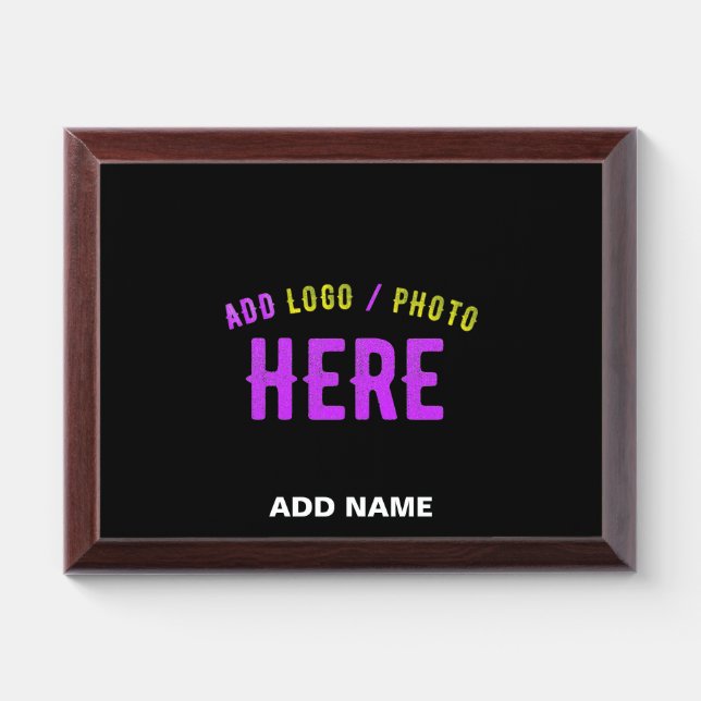 STYLISH MODERN CUSTOMIZABLE BLACK VERIFIED BRANDED AWARD PLAQUE (Horizontal)