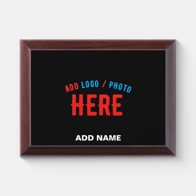 STYLISH MODERN CUSTOMIZABLE BLACK VERIFIED BRANDED AWARD PLAQUE (Horizontal)