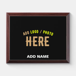 STYLISH MODERN CUSTOMIZABLE BLACK VERIFIED BRANDED AWARD PLAQUE