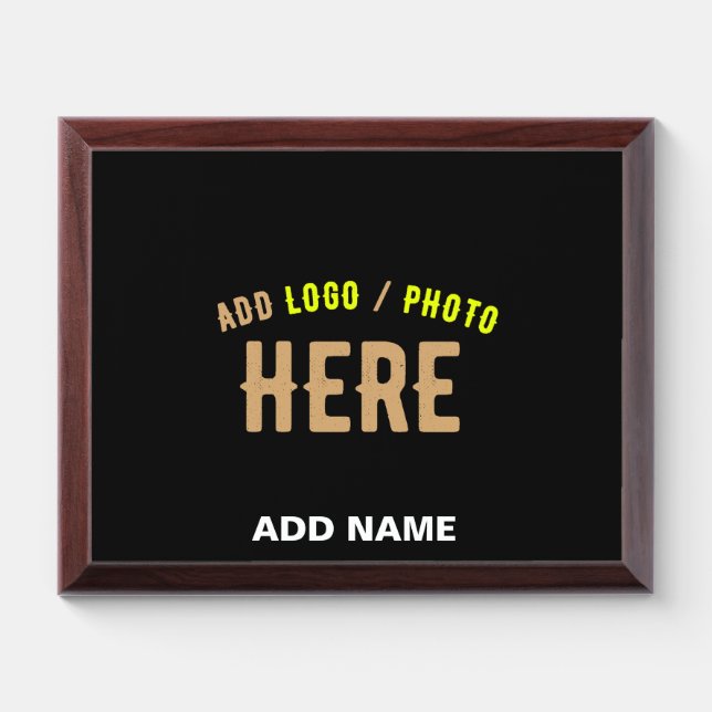 STYLISH MODERN CUSTOMIZABLE BLACK VERIFIED BRANDED AWARD PLAQUE (Horizontal)