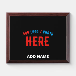 STYLISH MODERN CUSTOMIZABLE BLACK VERIFIED BRANDED AWARD PLAQUE