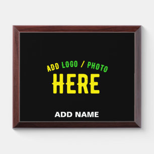 STYLISH MODERN CUSTOMIZABLE BLACK VERIFIED BRANDED AWARD PLAQUE