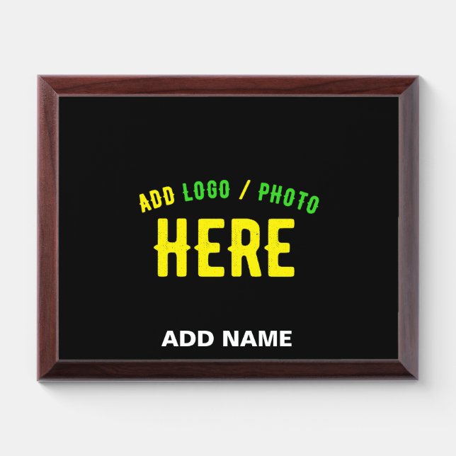 STYLISH MODERN CUSTOMIZABLE BLACK VERIFIED BRANDED AWARD PLAQUE (Horizontal)