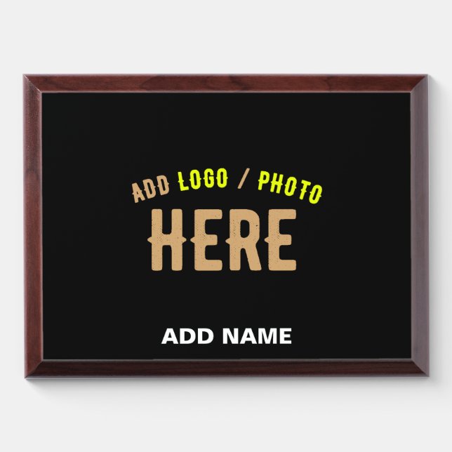 STYLISH MODERN CUSTOMIZABLE BLACK VERIFIED BRANDED AWARD PLAQUE (Horizontal)