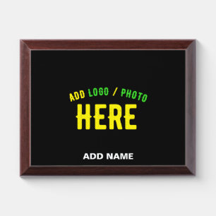 STYLISH MODERN CUSTOMIZABLE BLACK VERIFIED BRANDED AWARD PLAQUE