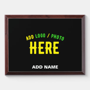 STYLISH MODERN CUSTOMIZABLE BLACK VERIFIED BRANDED AWARD PLAQUE