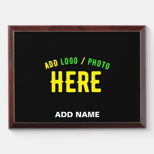 STYLISH MODERN CUSTOMIZABLE BLACK VERIFIED BRANDED AWARD PLAQUE (Horizontal)