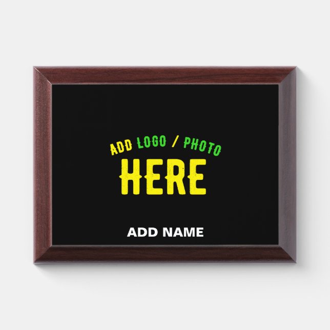 STYLISH MODERN CUSTOMIZABLE BLACK VERIFIED BRANDED AWARD PLAQUE (Horizontal)